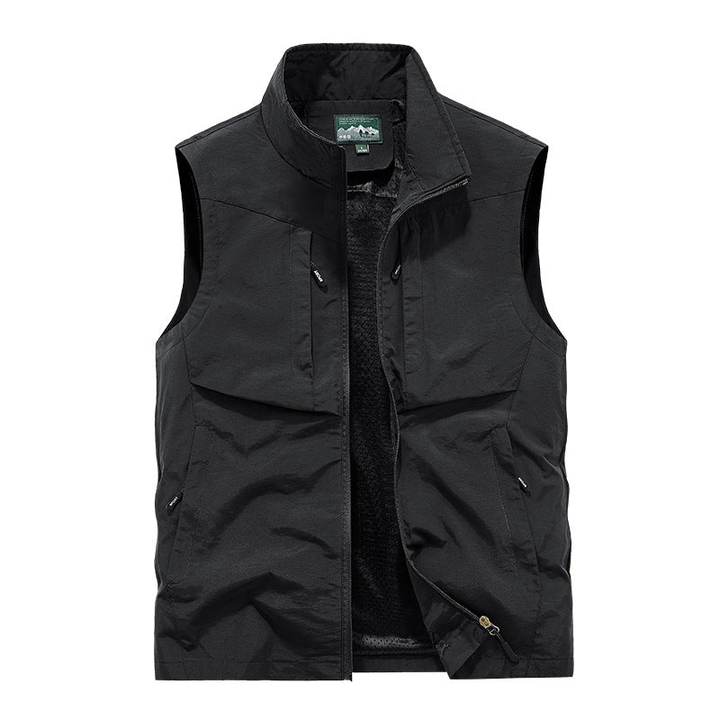 Herren Utility-Outdoorweste mit Mesh-Futter, durchgehendem Reißverschluss und Multifachtaschen Echo Archiv