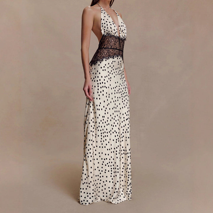 Damen Elegantes Abendkleid mit Spitzeneinsatz Echo Archiv