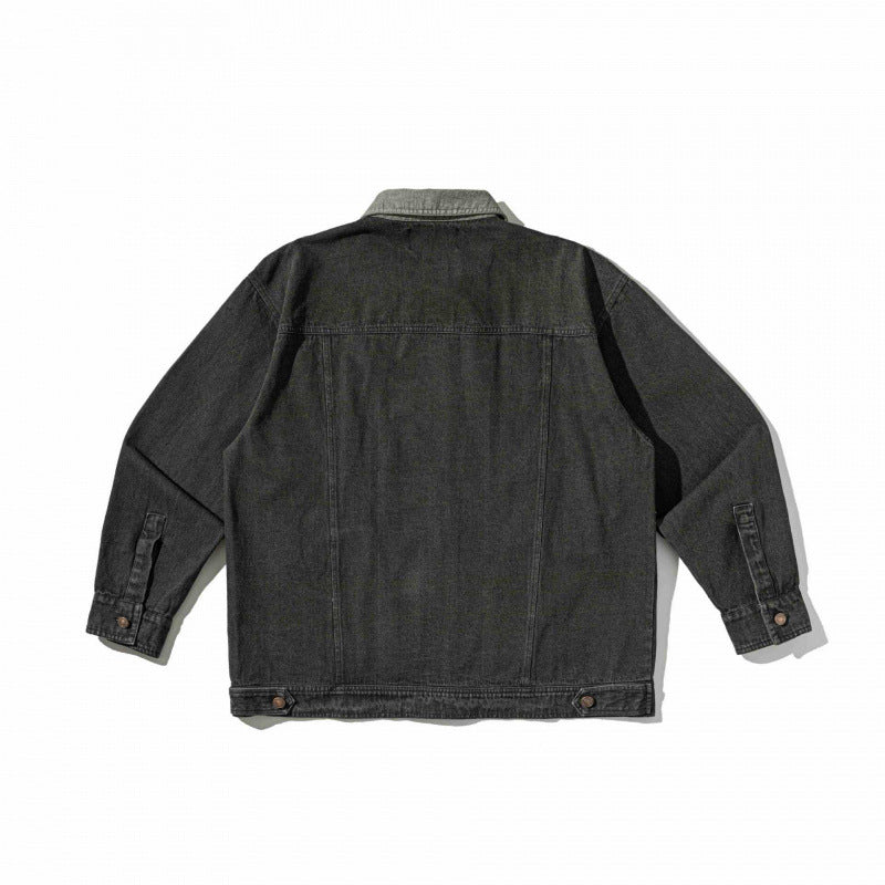 Unisex Kastenförmige Overshirt‑Jacke aus gewaschenem Denim mit Frontreißverschluss und Mehrfachtaschen Echo Archiv