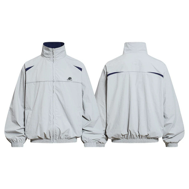 Herren Leichte Windbreakerjacke mit Stehkragen, elastischem Saum und Relaxed-Fit Echoarchiv