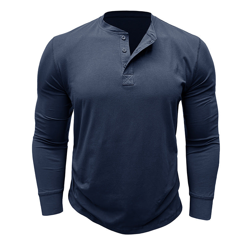 Herren Langarm-Henley-Shirt mit modischen Akzenten und atmungsaktivem Material Echoarchiv