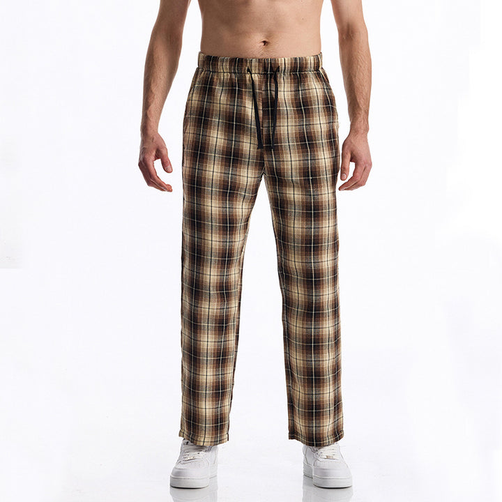 Herren bequeme Freizeithose mit Karomuster Echoarchiv