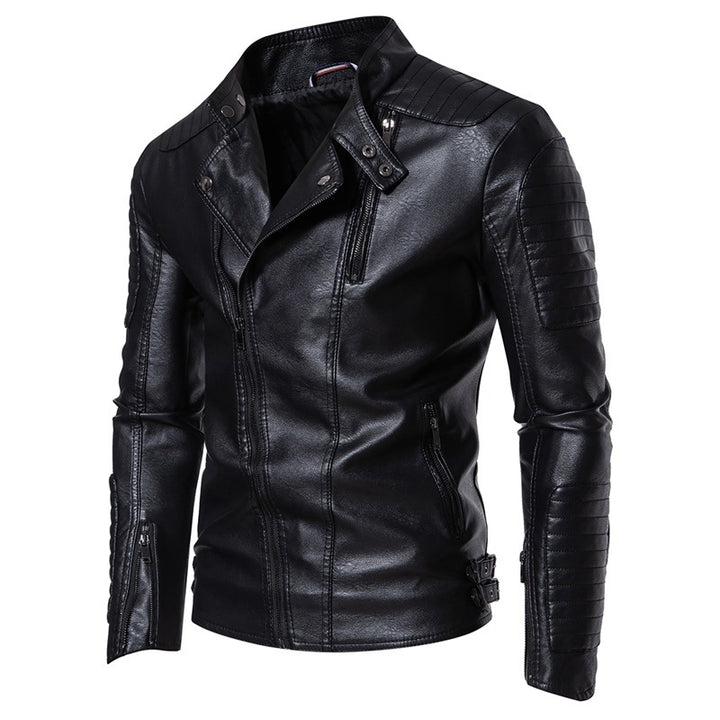 Herren Modische Bikerjacke aus Kunstleder Echo Archiv