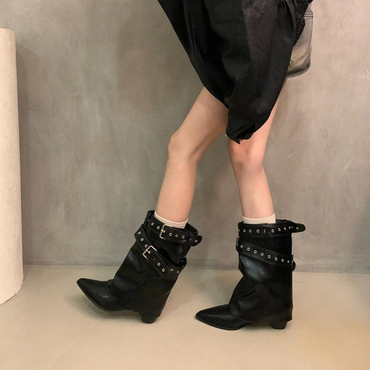 Damen Elegante Stiefeletten mit Riemen-Dekor Echo Archiv