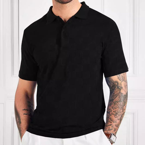 Herren Poloshirt mit strukturiertem Design und modischen Knöpfen Echoarchiv