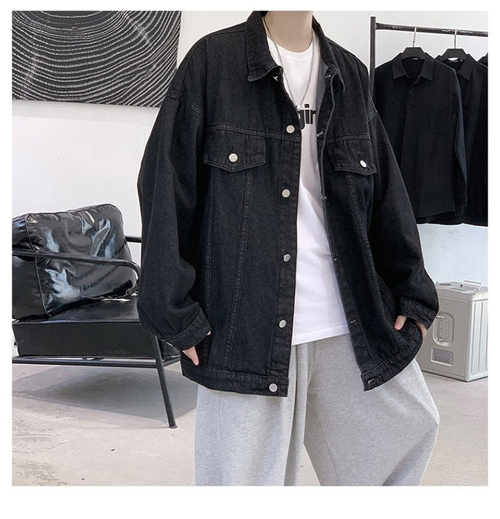 Herren Entspanntes Oversized Denim-Jacke Echoarchiv