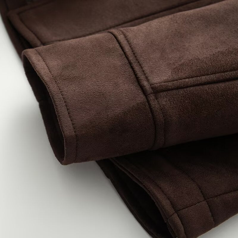 Damen Kurzmantel im Kimono-Style aus Veloursoptik mit weitem Schalkragen und Taillengürtel Echo Archiv