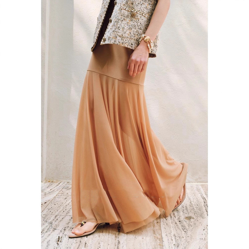 Damen Eleganter Midirock aus zartem Chiffon Echoarchiv