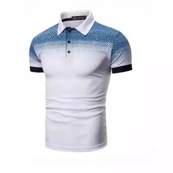 Herren Poloshirt mit dynamischem Farbverlauf und modernen Kontrastdetails Echoarchiv