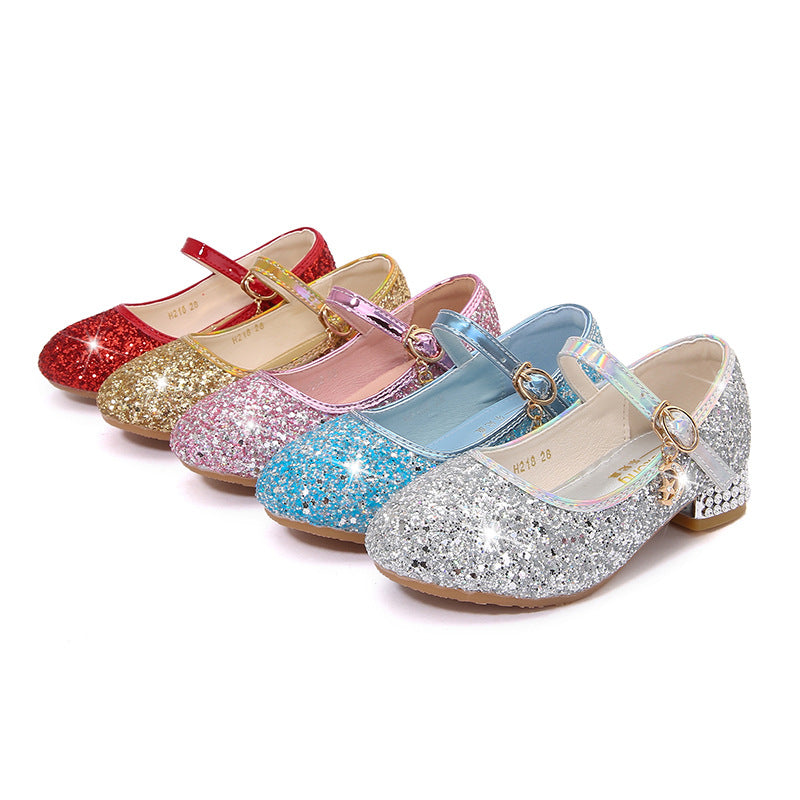 Mädchen Glitzernde Mary Jane Ballerinas mit dekorativem Riemchen und modischem Absatz Echo Archiv