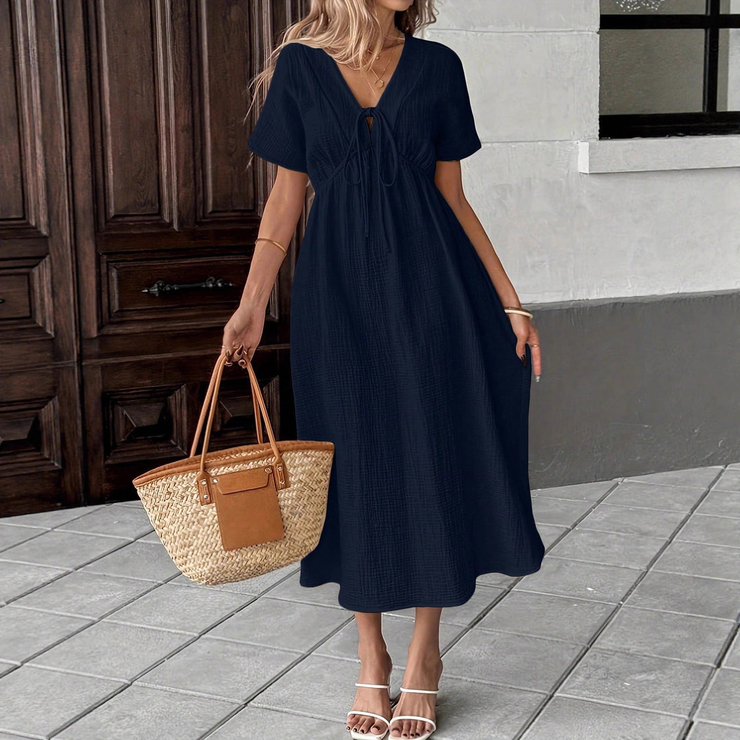 Maxikleid Freizeit mit Taillenband