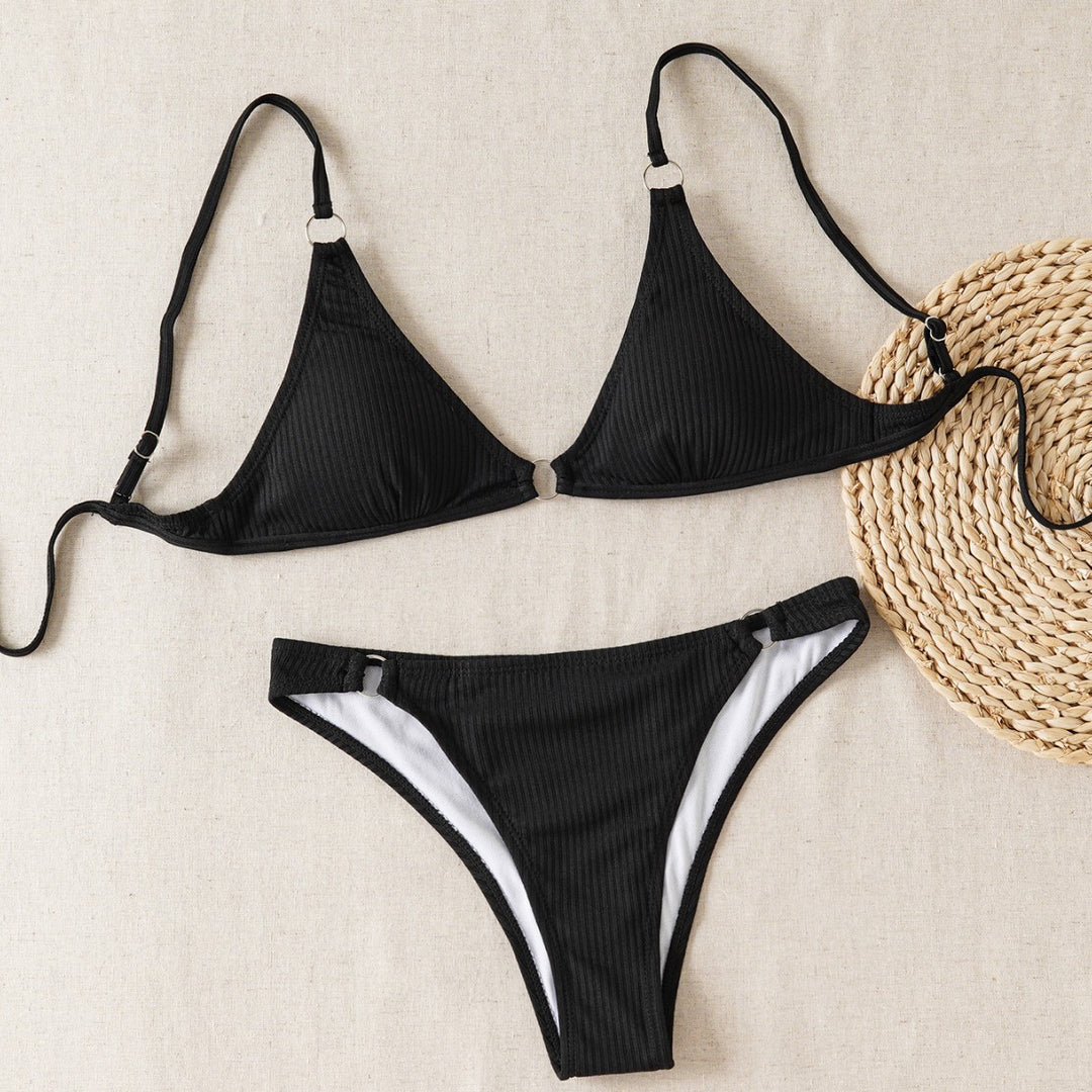 Damen Triangel-Bikini mit feinem Ripp-Design und verstellbaren Trägern Echo Archiv