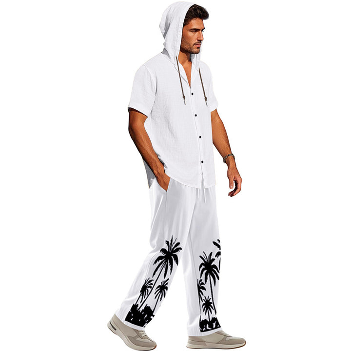Herren lässiges Hooded Shirt und komfortable Strandhose Set Echoarchiv