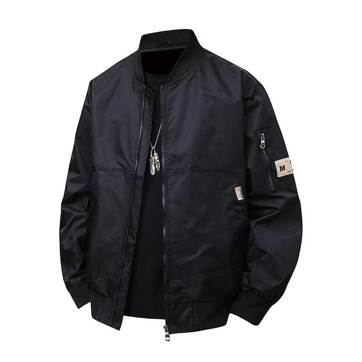 Herren Urbaner Nylon-Flight-Bomber mit Utility-Ärmeltasche und Zwei-Wege-Reißverschluss Echo Archiv