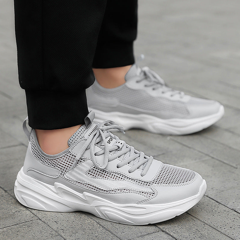 Herren nan skulpturaler Freizeit-Sneaker mit geformter Dämpfungssohle und atmungsaktiver Netzgewebe-Lederkombination Echo Archiv
