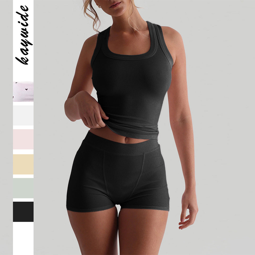 Damen Sportliches Tanktop und Shorts Set Echo Archiv