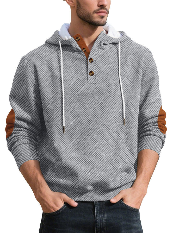 Herren modischer Kapuzenpullover mit strukturiertem Material und modischen Akzenten Echoarchiv