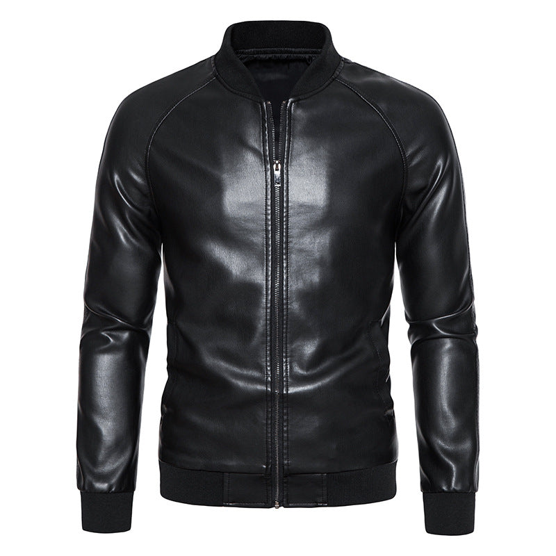 Herren modische Kunstlederjacke mit komfortablem Innenfutter Echoarchiv