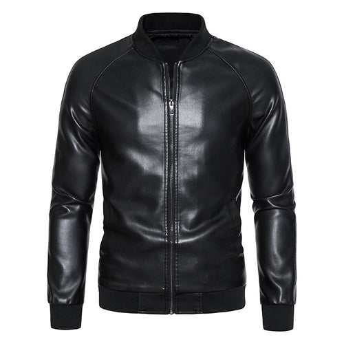 Herren modische Kunstlederjacke mit komfortablem Innenfutter Echoarchiv