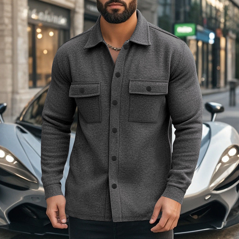 Herren modische Flanelljacke mit praktischen Taschen Echoarchiv