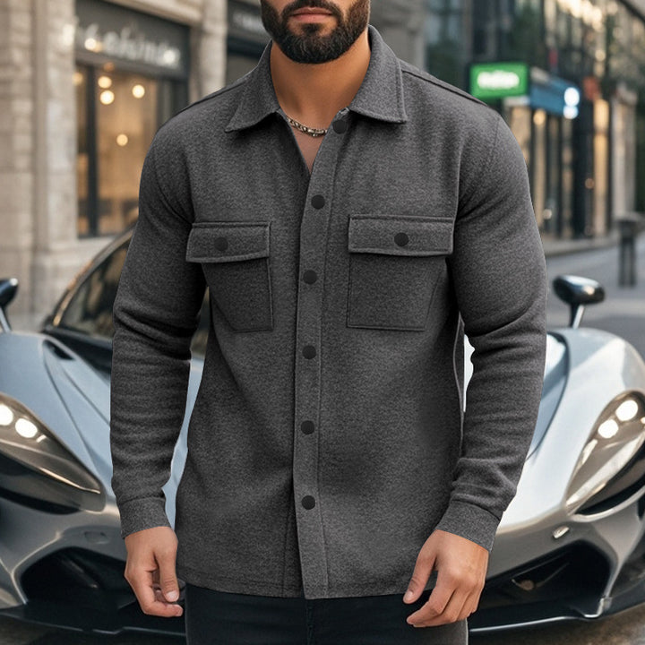 Herren modische Flanelljacke mit praktischen Taschen Echoarchiv