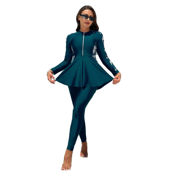 Damen Modischer UV-Schutz Surfanzug mit Peplum-Design Echo Archiv