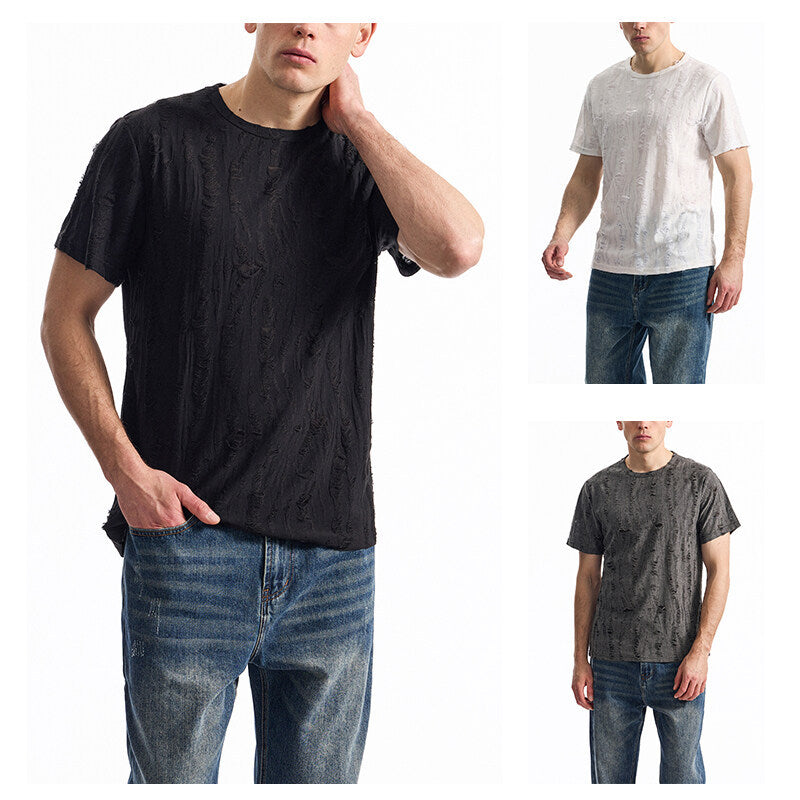 Herren T-Shirt mit modischem Strukturdesign und lässigem Vintage-Look Echoarchiv
