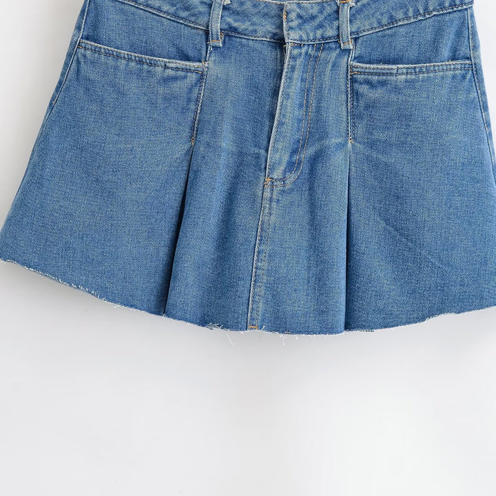 Damen Jeansrock mit lässigem A-Linien-Schnitt und dezenten Falten Echo Archiv