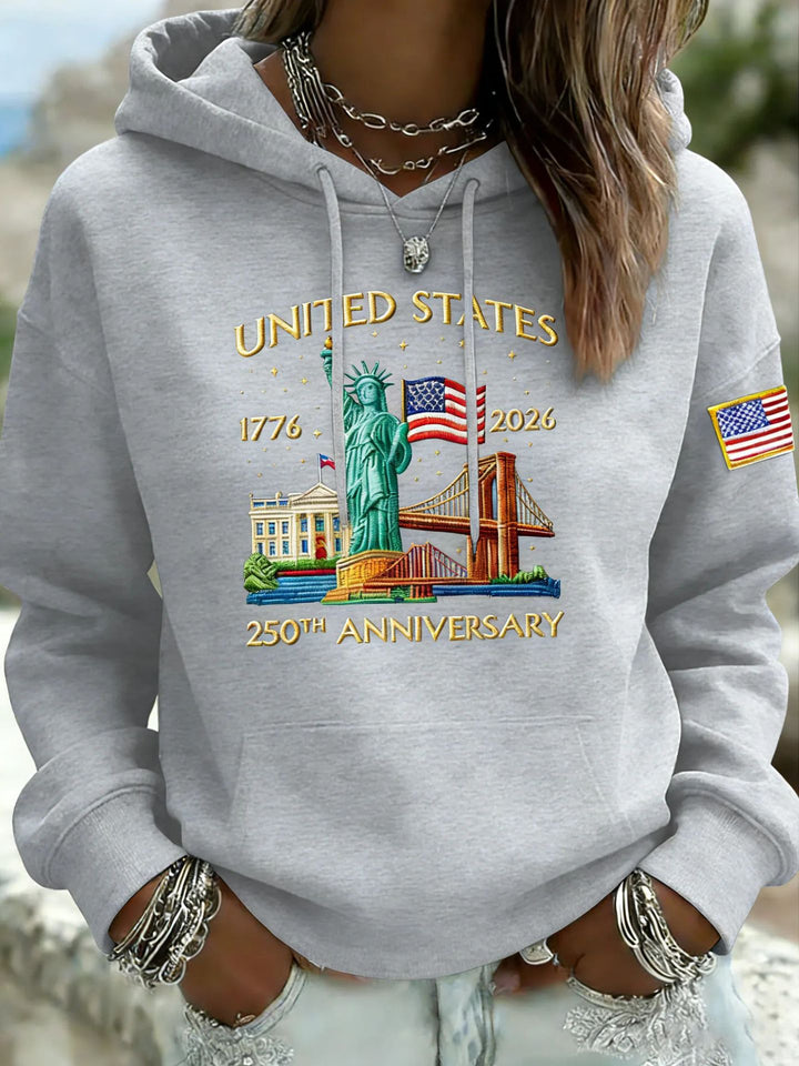 Damen Kreativer Kapuzenpullover mit einzigartigem Statuesque-Motiv Echoarchiv
