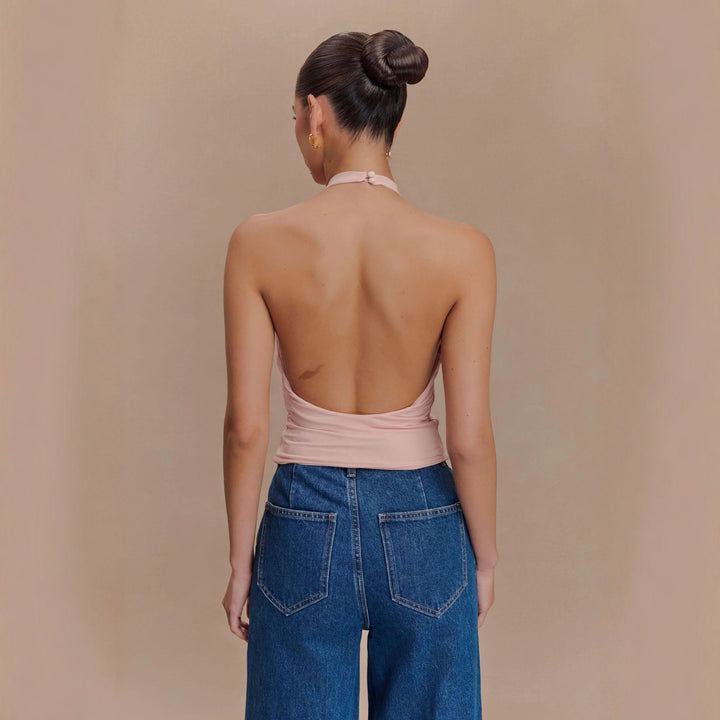 Damen Elegantes Rüschentop mit hochgeschlossenem Design Echo Archiv