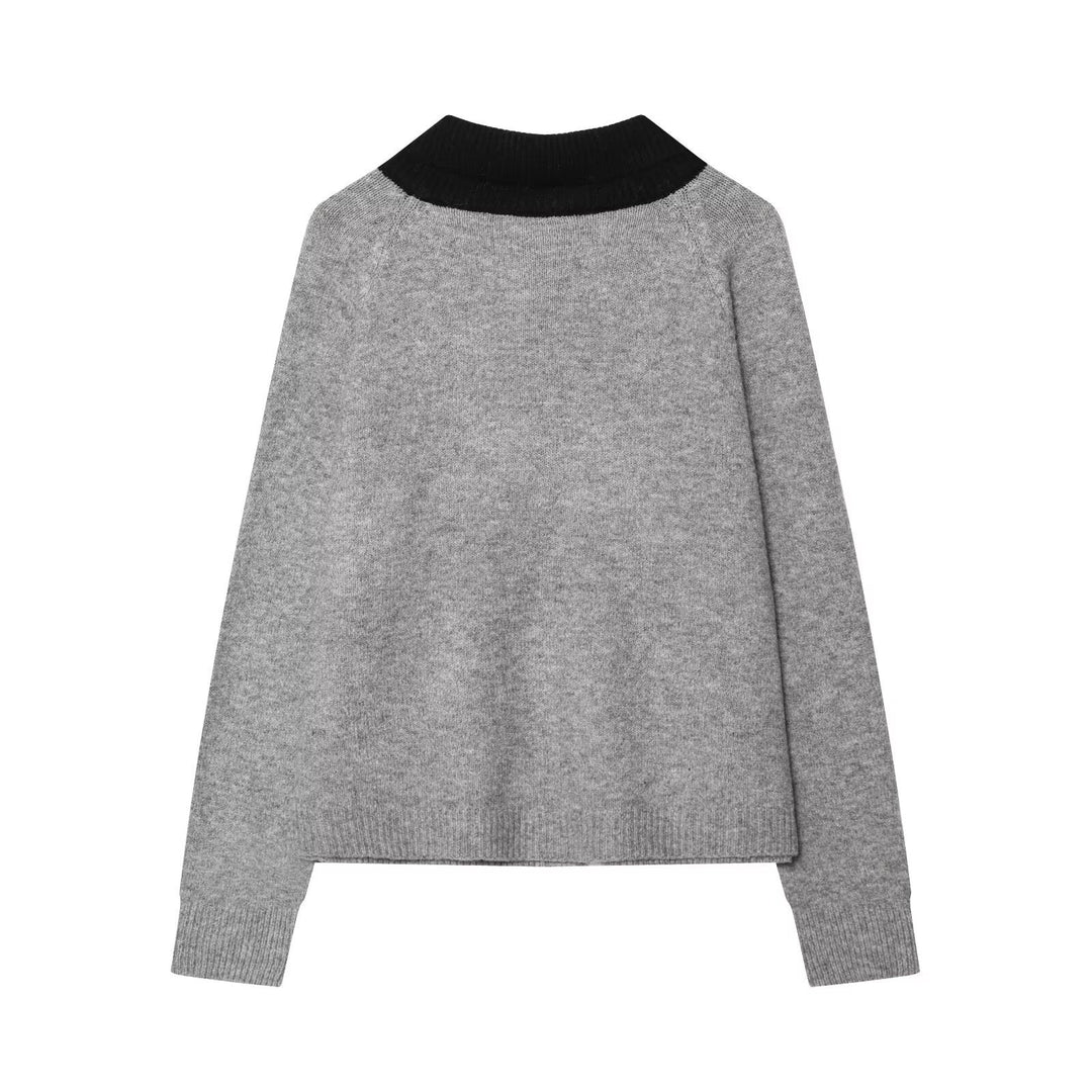 Damen Strickcardigan mit übergroßem Kragen und Schleifen‑Taschen Echo Archiv