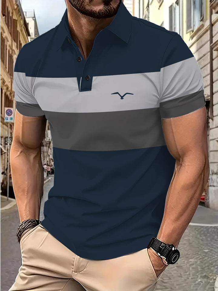 Herren Kurzarm Poloshirt mit markantem Farbdesign Echoarchiv