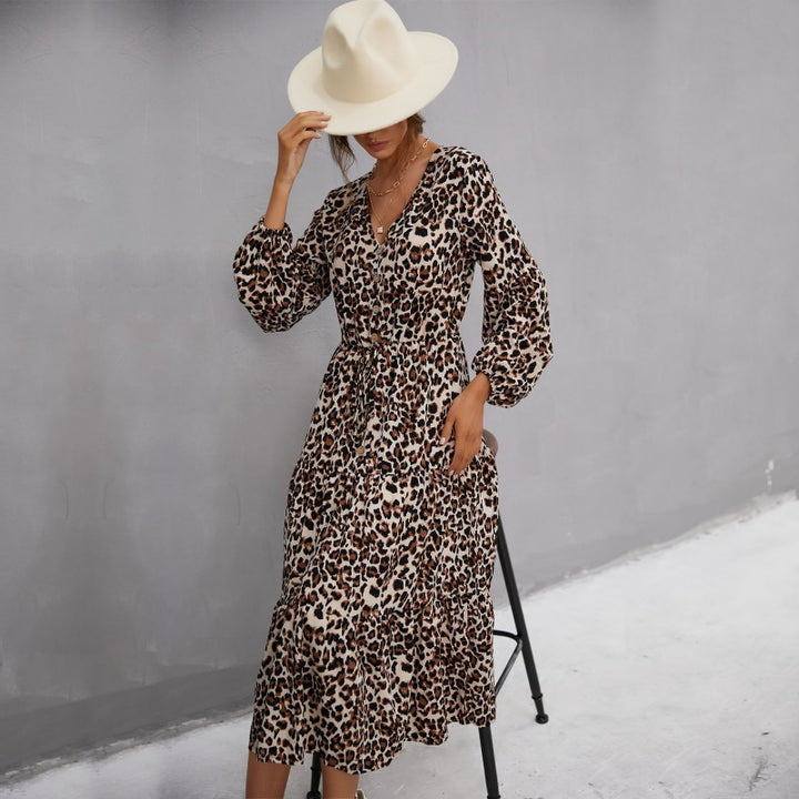 Damen Maxi-Kleid mit leopardenmuster Echo Archiv