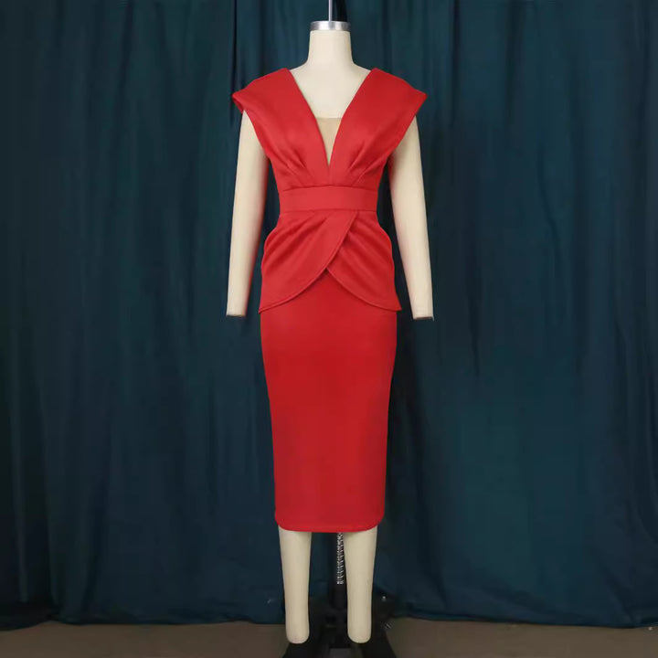 Damen Midi-Dress mit elegantem Drapierungsdesign Echo Archiv