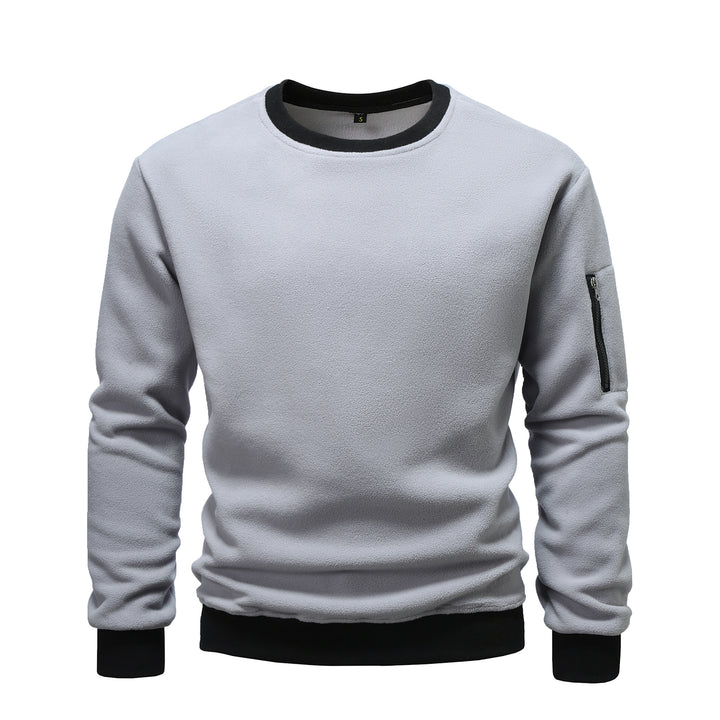 Herren kuscheliger Fleece-Pullover mit Reißverschlusstasche Echoarchiv