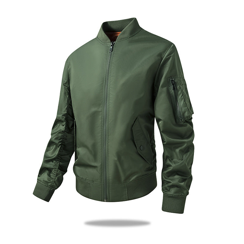 Herren -beschichtete Nylon-isolierte Bomberjacke mit gerüschtem Ärmel-Detail, Reißverschluss-Nutzentasche und Knopfklappen-Eingriffstaschen Echo Archiv