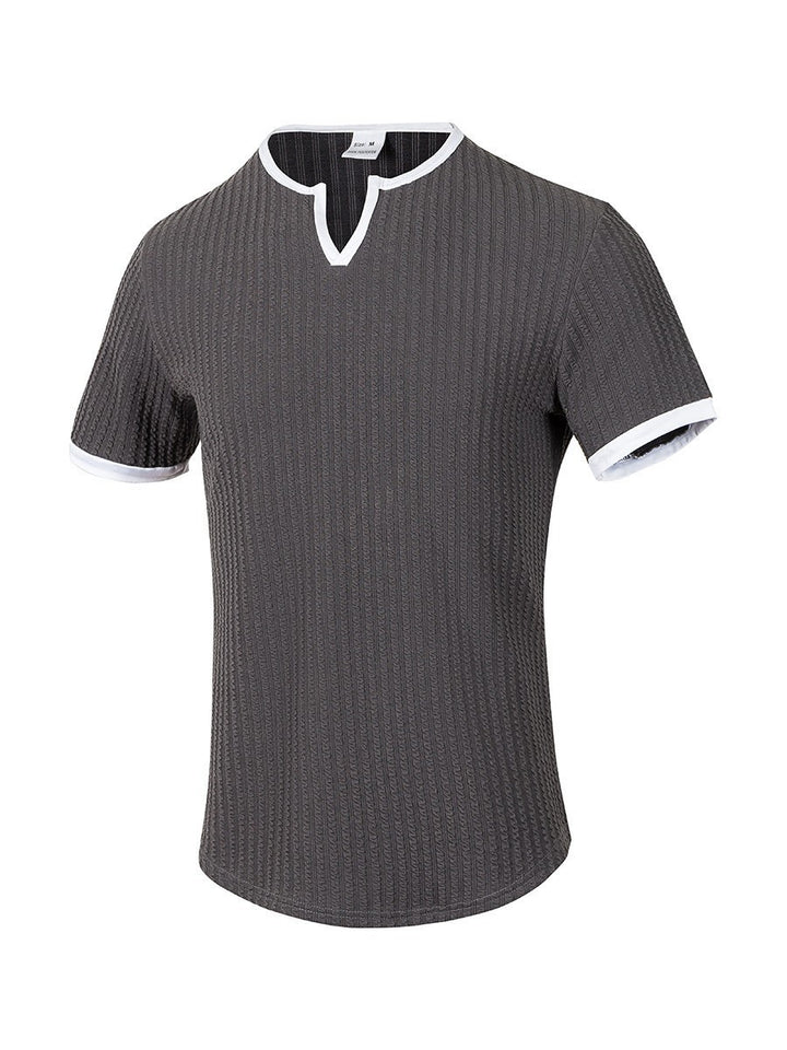 Herren Kurzarmshirt mit strukturiertem Design Echoarchiv