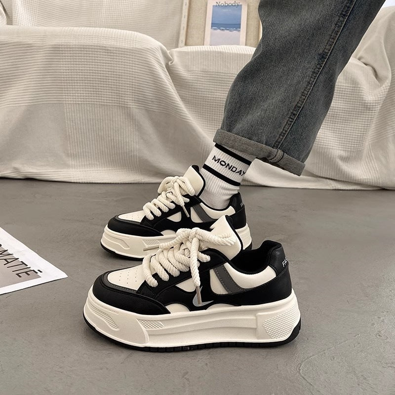 Damen modische Sneaker mit hohem Plateau und atmungsaktiver Obermaterial von Echo Archiv