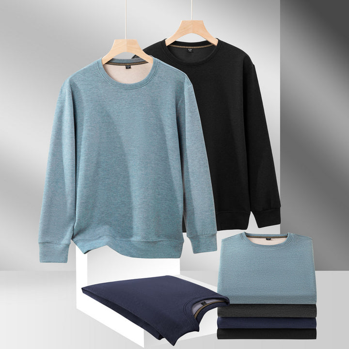 Herren Feines Rundhals-Sweatshirt aus Baumwollmix mit Regular-Fit und Rippbündchen Echo Archiv