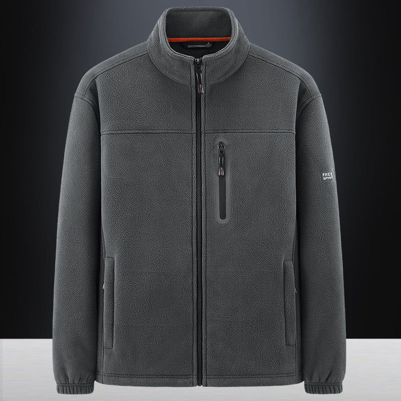 Herren Fleecejacke mit windabweisendem Microfleece, verschweißter Brustreißverschlusstasche und elastischen Bündchen – Cavarno