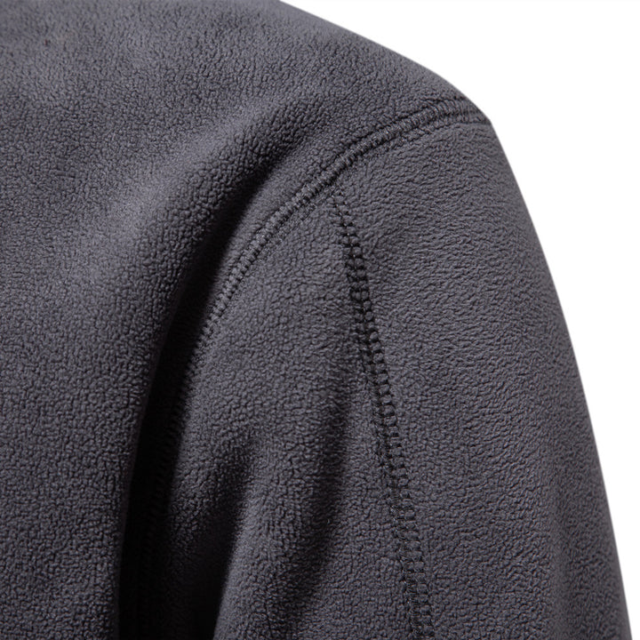 Herren nan leichter Fleece-Troyer mit Kurzreißverschluss und Stehkragen Echo Archiv