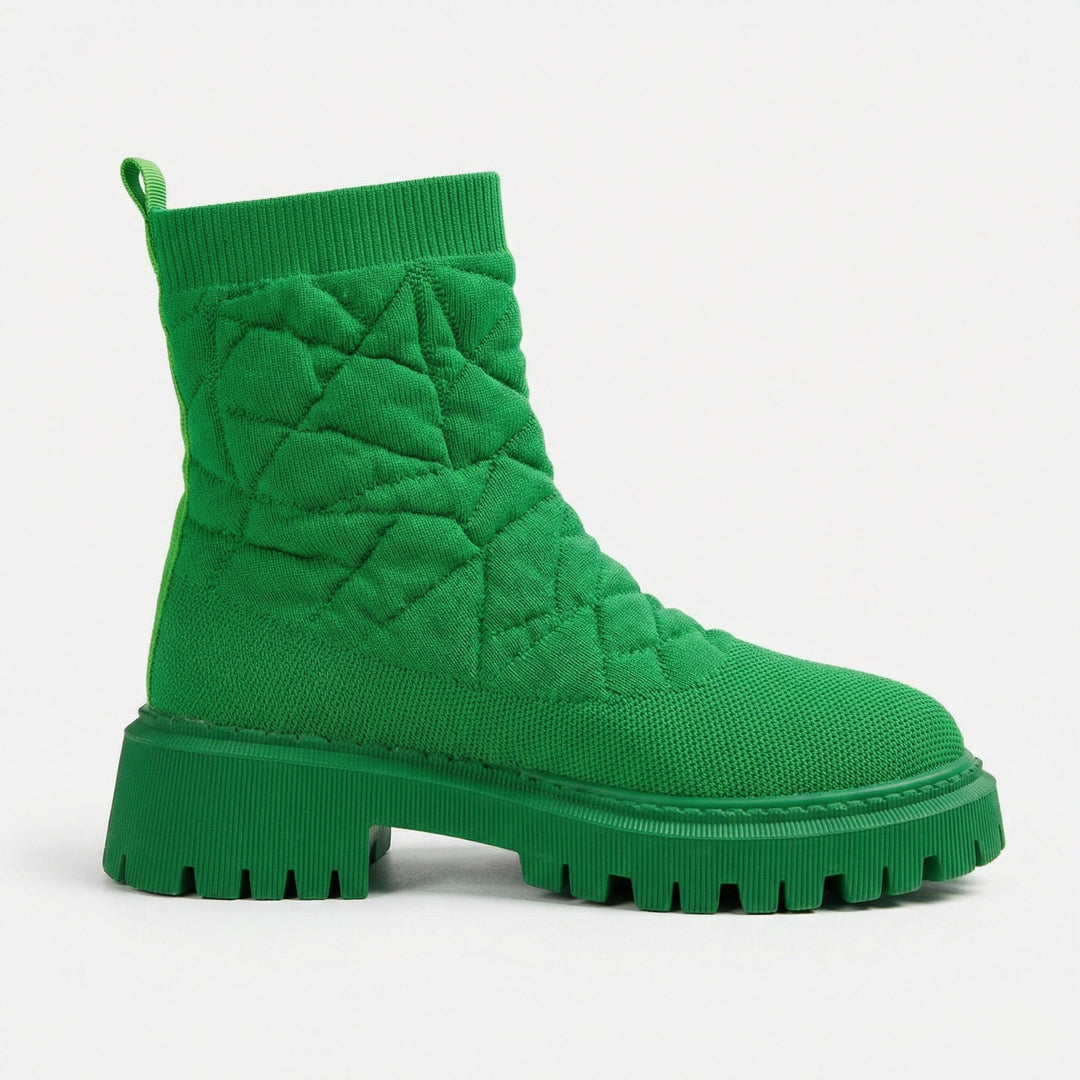 Damen Modische Stiefel mit strukturiertem Obermaterial und rutschfester Profilsohle Echoarchiv