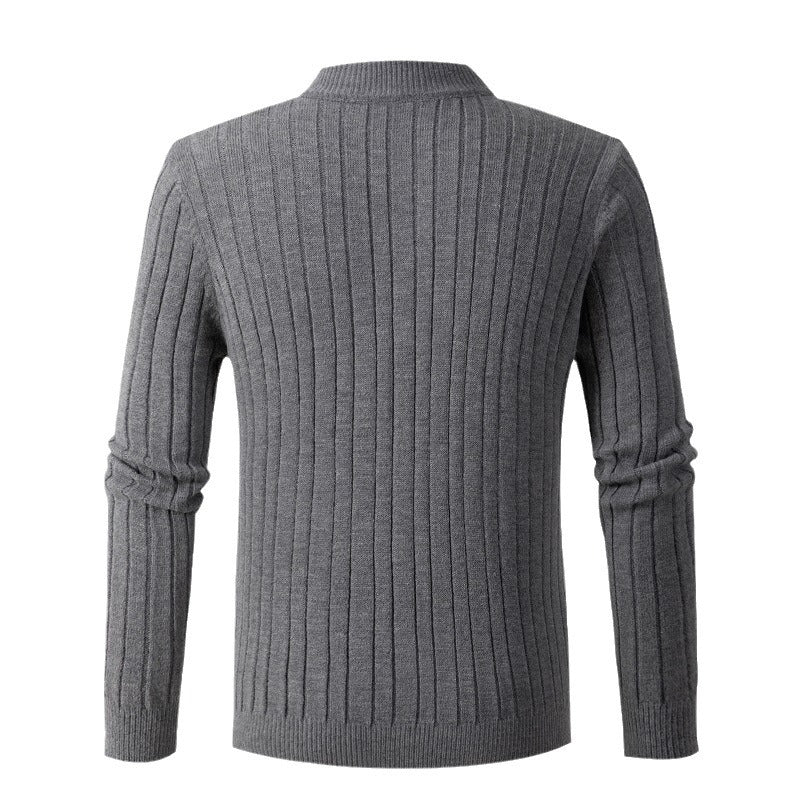 Herren eleganter Rollkragenpullover mit strukturiertem Zopfmuster Echoarchiv
