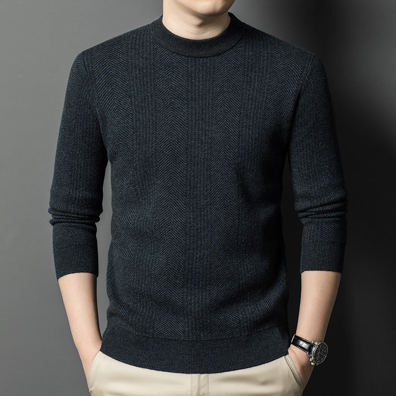 Herren eleganter Strickpullover mit strukturiertem Rautenmuster Echoarchiv