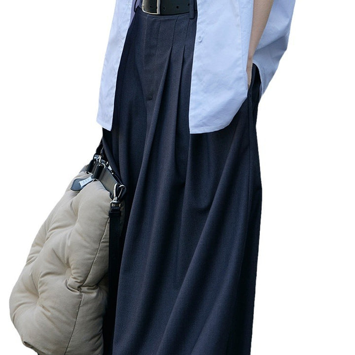 Damen Hochtaillierte Palazzo-Bundfaltenhose mit weitem, fließendem Bein Echo Archiv