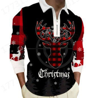 Herren Langarm-Pullover mit festlichem Weihnachtsdesign Echoarchiv