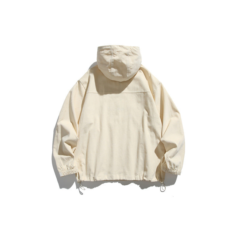 Unisex Oversize Kapuzen-Anorak mit Halbzip, Tunnelzug und Reißverschlusstaschen Echoarchiv