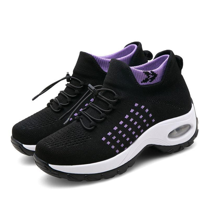 Damen nan leichte atmungsaktive Strick-Sneaker mit Luftkissen und hohem Sockenkragen Echo Archiv