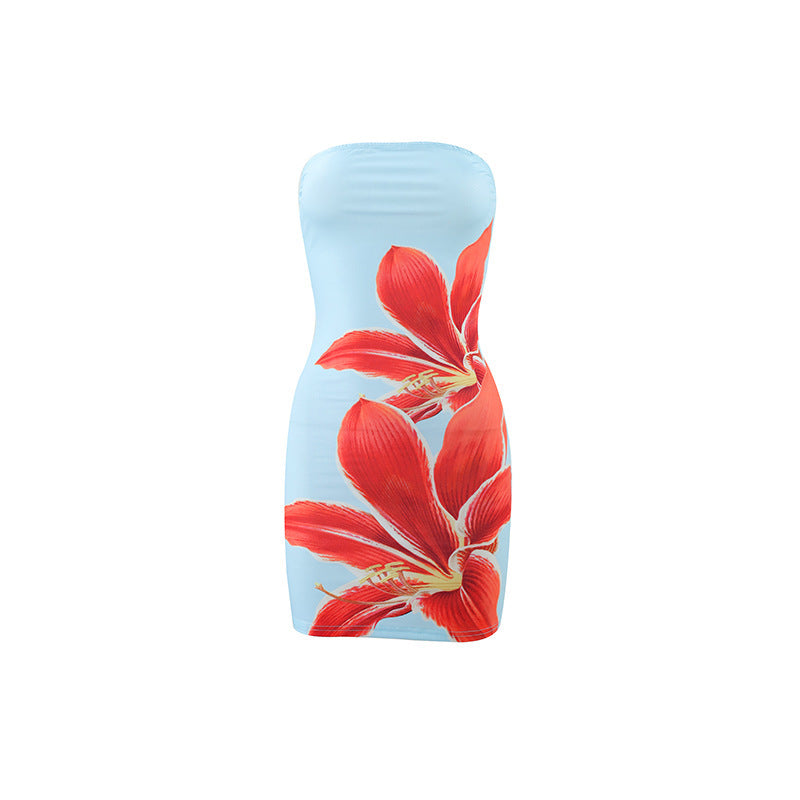 Damen Minikleid mit floralem Print und figurbetontem Schnitt Echo Archiv