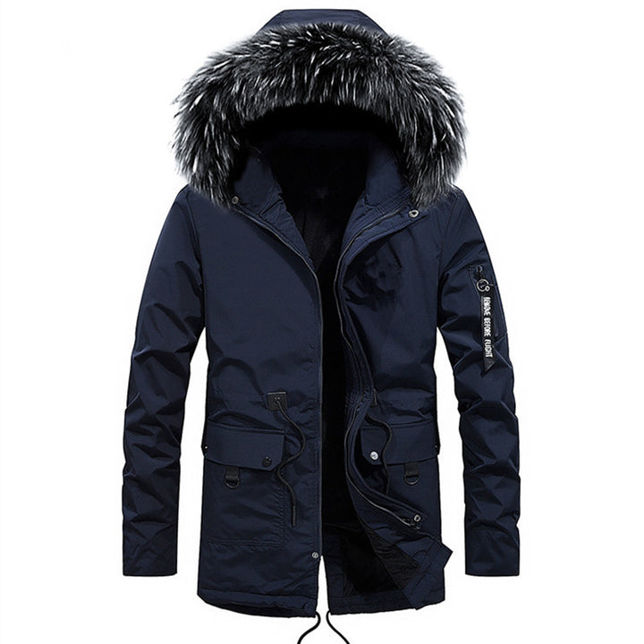 Herren warme Winterjacke mit abnehmbarem Kunstfellkragen Echoarchiv